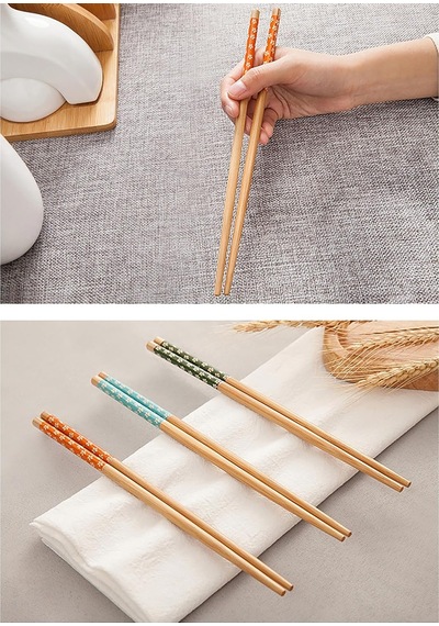 10 Parça Bambu Chopstick, 5 Çift Japon Çin Kore Tipi Asya Yemek Çubuğu Seti, Çin Çubuğu Çok Renkli