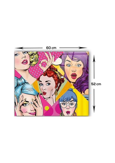 Cam Ocak Arkası Koruyucu Popart Ladies 52cm X 60cm