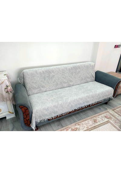 Pamuklu Kaymaz Alaca Koltuk-çekyat Örtüsü 170x220 -gri Gri