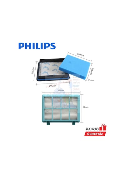 Philips Uyumlu Fc9332-09 Powerpro City Hepa Filtre Seti