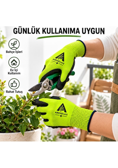 İş Ve Bahçe Eldiveni Çok Amaçlı Kaymaz Nefes Alabilir Yeşil 1 Çift