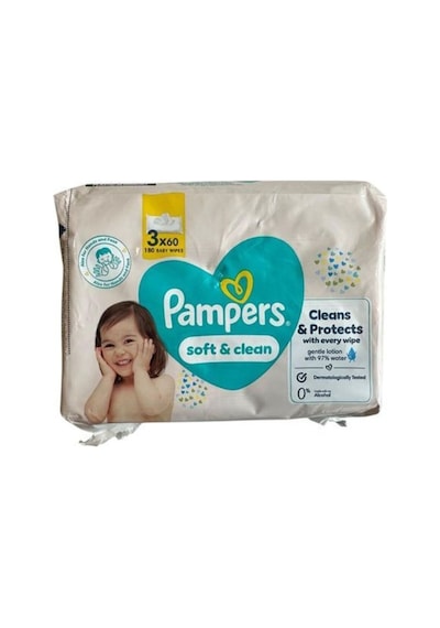 Pampers Soft & Clean 3 Lü Paket 180 Yaprak 3'lü