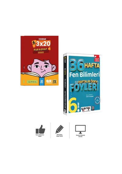 6. Sınıf Fen Bilimleri 36 Haftalık Ödev Föyleri + Paragraf Deneme Bigelio+yargı
