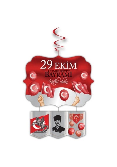 29 Ekim Cumhuriyet Bayramı Süslemesi Asmalı Tavan Süsü