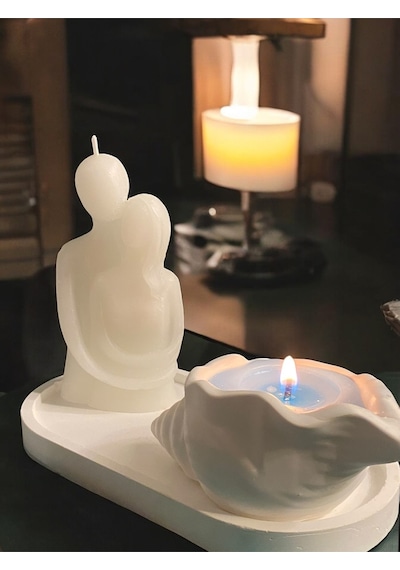 Bernami Mumluk Şamdanpinterest Sarılan Çift Mum Ve İstiridye Şeklinde Kalp Çakrası Güçlendirici Mum Mutlaka Açıklamayı Okuyunuz Diğer