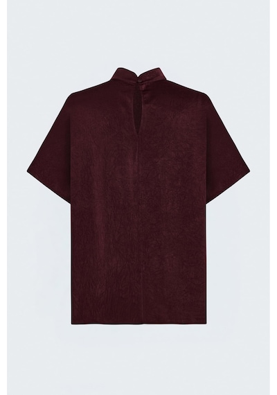 Sateen Yarasa Kol Bluz - Bordo-137848