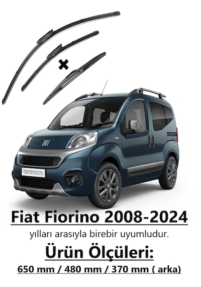 Rbw Fiat Fiorino 2008-2024 Ön Ve Arka Muz Silecek Seti