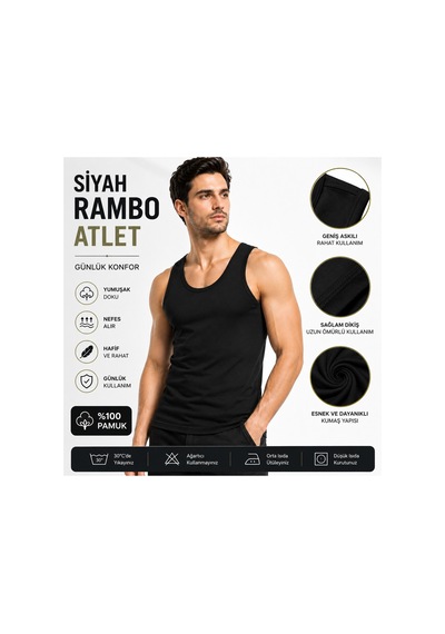 No Brand Rambo Atlet Siyah Siyah