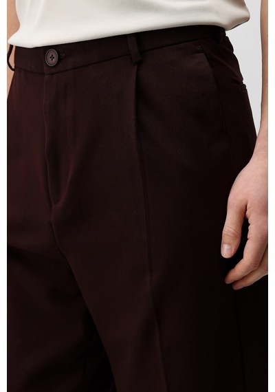 Antioch Pileli Relaxed Fit Erkek Pantolon Bordo