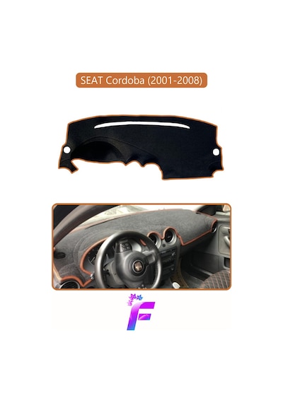 Seat Cordoba 2001-2008 Uyumlu Torpido Örtüsü Yansıma Önleyici Tam Koruma Hızlı Montaj K10