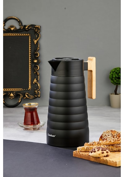 Cooker Colorstay Bamboopour 2 Litre Paslanmaz Çelik Bambu Saplı Termos Ckr2096 Siyah