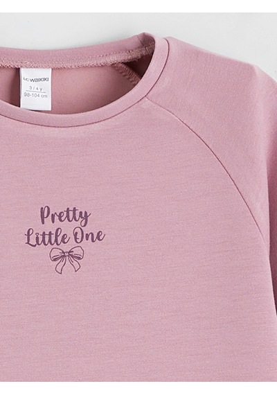 LC Waikiki Lcw Kids Lila Baskılı Kız Çocuk Soft Touch Sweatshirt Ve Pantolon Dull Lılac LC Waikiki Lcw Kids Lila Baskılı Kız Çocuk Soft Touch Sweatshirt Ve Pantolon Dull Lılac