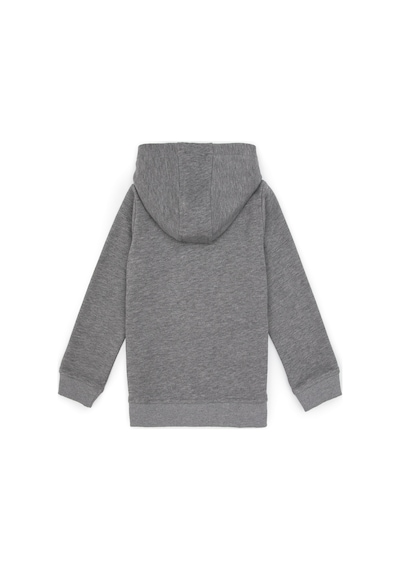 U.S. Polo Assn. Erkek Çocuk Gri Melanj Fermuarlı Kapüşonlu Sweatshirt 50316706-VR086