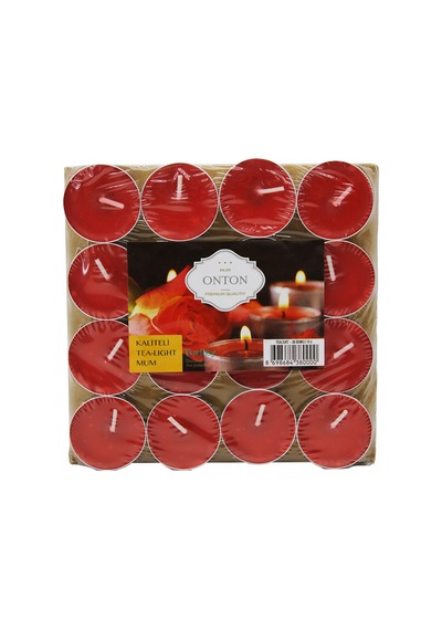 16 Parça Kırmızı Tea Light Yuvarlak Mum 5570 Default