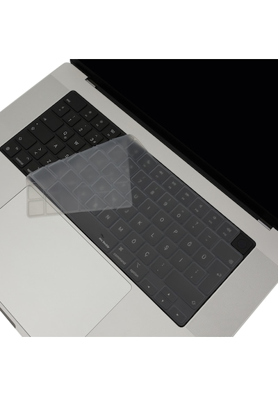 Macbook Klavye Koruyucu Türkçe Q Air 13.6-15.3 Ve Pro 14-16 M2-m3-m4-m5 Uyumlu İnce Silikon Kılıf Kapak Siyah