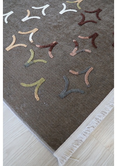 Arte Nakışlıyeşil Kilim Dekoratif Salon Halısı Yıkanabilir Yeşil