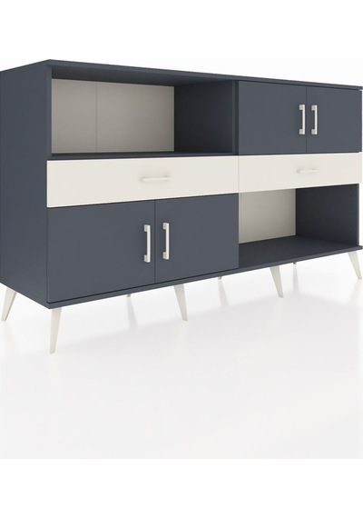Hyperion Konsol 8 Raflı 3 Çekmeceli Tek Kapaklı 176x44x99 Antras Antrasit-antrasit/aytaşı Hyperion Konsol 8 Raflı 3 Çekmeceli Tek Kapaklı 176x44x99 Antras Antrasit-antrasit/aytaşı