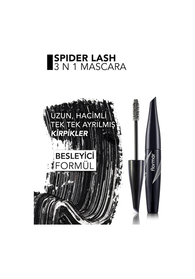 Hacim Veren 3 Etki 1 Arada Maskara Siyah - Spider Lash Mascara - 003-8690604110667 Çok Renkli
