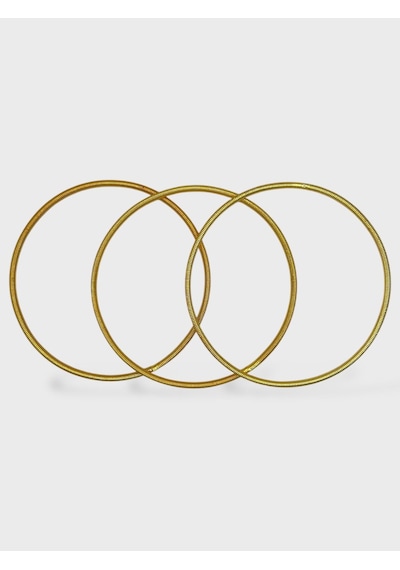 Arnes Jewelry Çelik 22 Ayar Altın Kaplama Ajda Bilezik - 3 Adet Gold