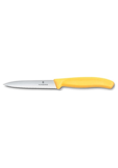 Victorinox 6.7738.C1 Swiss Classic 10 cm Tırtıklı Soyma Bıçağı  Sarı