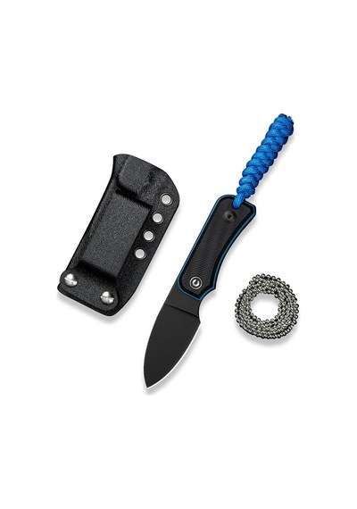 Civivi Baby Banter Fixed Blade Knife Black & Blue G10 Handle Kamp Bıçak Siyah