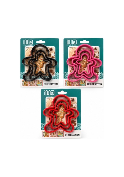 3 Boy Metal Silikon Kenar Kılıflı Kurabiye Kalıp Seti 8 X 5.5cm - 9.5 X 8cm - 13.5 X 11cm - Herhangi Bir Renk Gönderilir 5047 Açık Altın