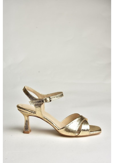 Fox Shoes U569521314 Altın Sim Alçak Topuklu Kadın Ayakkabı Altın