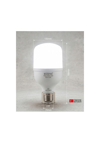 5 Li Avantaj Seti 40w Mega Torch Led Ampul - Yüksek Lümen Ultra Parlak Beyaz Işık - E27 Duy Tasarruflu Ampul