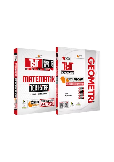 2026 YKS TYT ÖSYM Kara Kutu Matematik Tek Kitap Ve Geometri ÖSYM Çıkmış Soru Bankası 2li Set Özetli