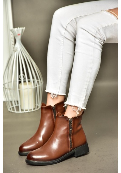 Fox Shoes R374050409 Taba Alçak Tabanlı Kadın Bot Taba