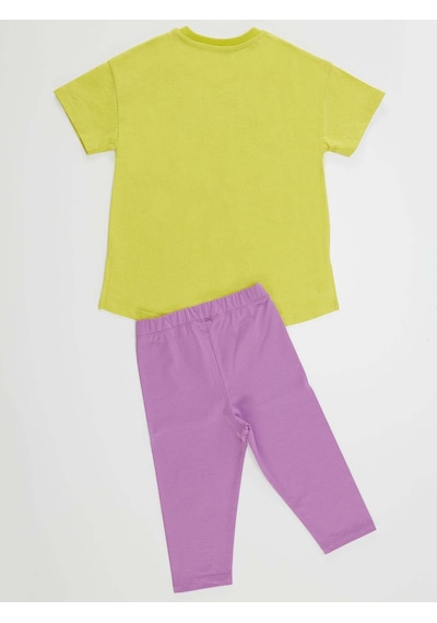 Denokids Cool Unicorn Kız Tayt Takım Çok Renkli