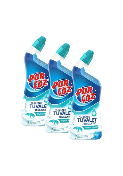 Porçöz Tuvalet Temizleyici Jel Okyanus Esintisi 750 Ml 3 Paketi