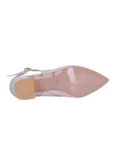 Esracan 2803 5cm Slingback Topuklu Ayakkabı Krem