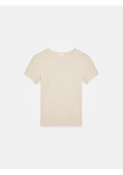 Dilvin 32637 Bisiklet Yaka T-shirt-bej Melanj