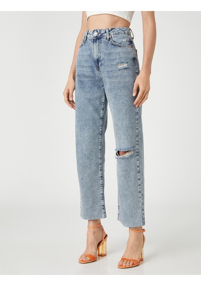 Koton Yüksek Bel Kot Pantolon Düz Paça Normal Kesim - Eve Jean Orta İndigo 3sal40001md 3SAL40001MDMID İndigo Koton Yüksek Bel Kot Pantolon Düz Paça Normal Kesim - Eve Jean Orta İndigo 3sal40001md 3SAL40001MDMID İndigo