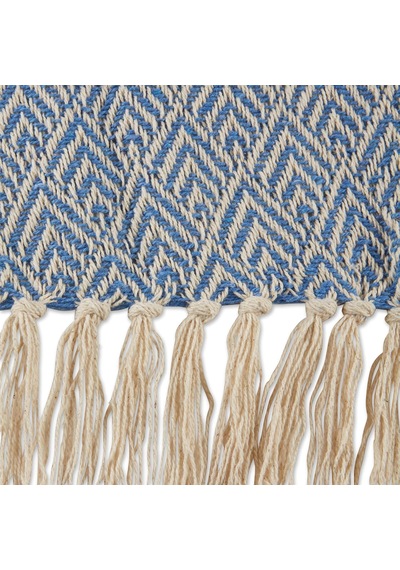 Lexroo Diamond Throw Koleksiyonu Pamuk Dokuma, 50x60, Taş Yıkama Mavisi Çok Renkli