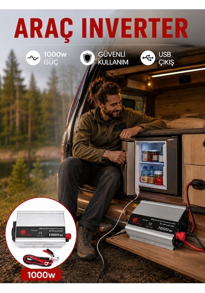 1000 Watt Oto İnvertör Elektrik Dönüştürücü Ev Tipi Priz Diğer