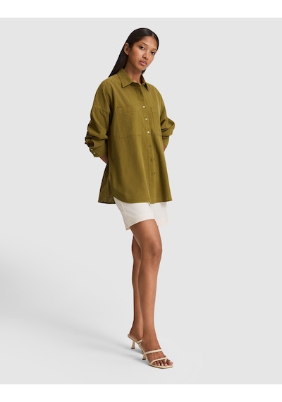 Pierre Cardin Kadın Haki Gömlek Desenli 50328624-vr027