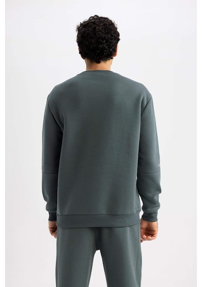 Defacto Defactofit Standart Fit Bisiklet Yaka Basic Düz Reflektör Kalın Sweatshirt Y4531az23augn1019 Yeşil