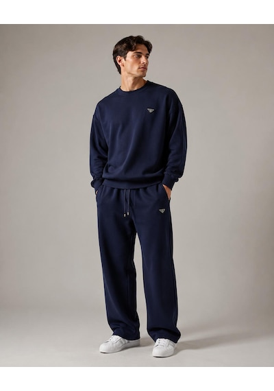 Stormwear Erkek Oversize Bisiklet Yaka Sweatshirt Bol Paça Eşofman Takımı - Yumuşak Doku Wide Leg İkili Takım Lacivert Stormwear Erkek Oversize Bisiklet Yaka Sweatshirt Bol Paça Eşofman Takımı - Yumuşak Doku Wide Leg İkili Takım Lacivert