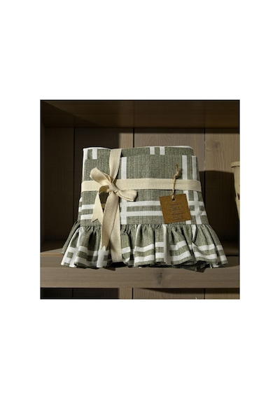 Fırfırlı Yastık Kılıfı 2 Li Set Tek Kişilik %100 Organik Pamuk 50x70 Cm 8 Farklı Desen Seçenekli Yeşil Ekose