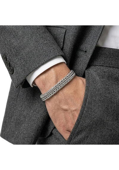 Moncuk Design Sarmal Çelik Zincir Örgülü Erkek Bileklik 33515b2d3 Çok Renkli