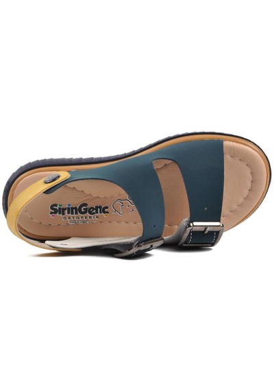 Ayakmod Şng 1530-p Lacivert Nubuk-sarı-krem Erkek Çocuk Sandalet 001