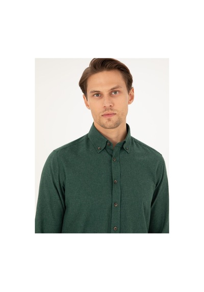 Pierre Cardin Regular Fit Uzun Kollu Gömlek 1960022 Yeşil