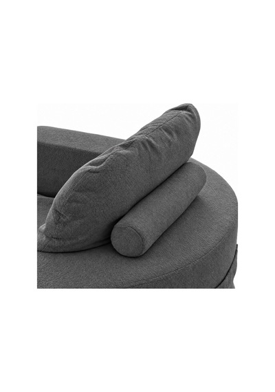 Homedius Sofa Bed Katlanır Yatak Olabilen Berjer Koltuk Puf Seti Antrasit