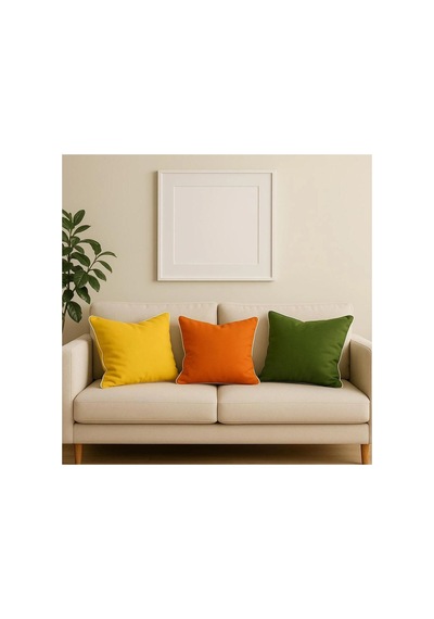 Sarı Kırlent Kılıfı 45x45 Dekoratif Modern Kırlent