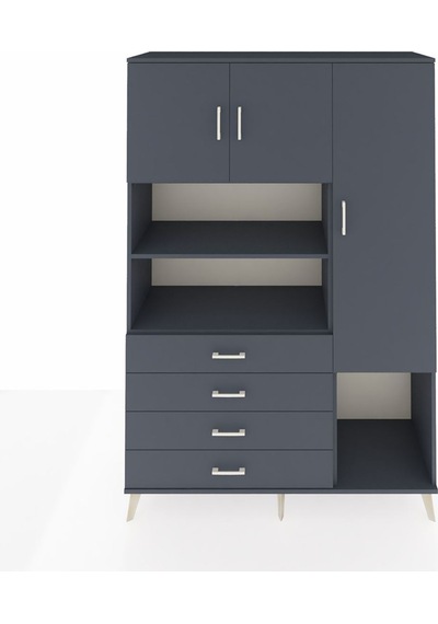 Hyperion Dolap 8 Raflı 4 Çekmeceli 3 Kapaklı 132x44x195 Antrasit-antrasit/antrasit Antrasıt/antrasıt Hyperion Dolap 8 Raflı 4 Çekmeceli 3 Kapaklı 132x44x195 Antrasit-antrasit/antrasit Antrasıt/antrasıt