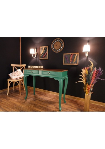 Wooding 120 Cm Çekmeceli Masif Yeşil Ceviz Dresuar (548589918) Yeşil