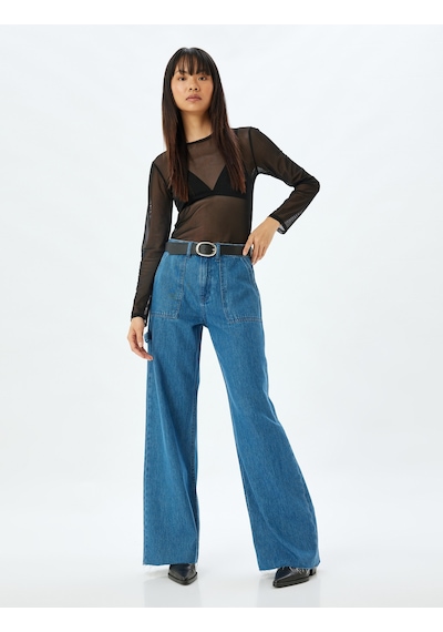 Koton Geniş Paça Kot Pantolon Cep Detaylı Normal Bel Kesik Paça Pamuklu - Wide Leg Jeans Orta İndigo 5wal40074md Indigo İndigo Koton Geniş Paça Kot Pantolon Cep Detaylı Normal Bel Kesik Paça Pamuklu - Wide Leg Jeans Orta İndigo 5wal40074md Indigo İndigo