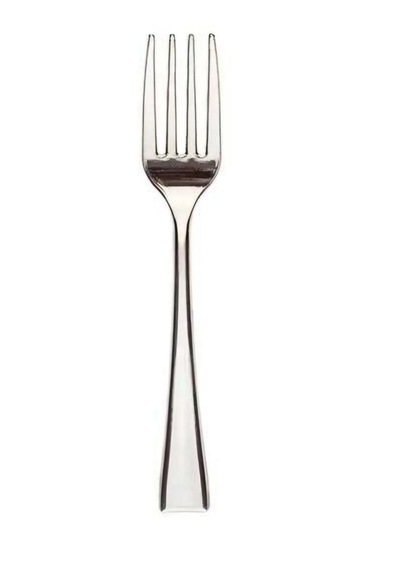 Mini Kokteyl Çatalı 9,5cm Metal Görünümlü 50'li Set Gümüş